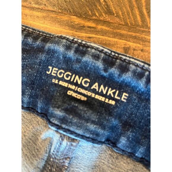 Chicos Women 14 Pull On Ankle Jeggings Elastic Academia Plus size Comfy Casual - Picture 2 of 8